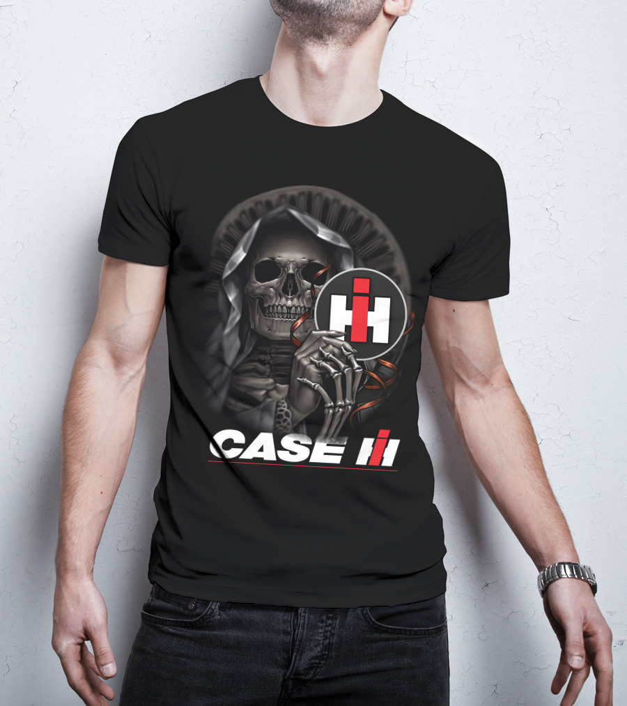 Case Ih Grim Reaper Skeleton Holding T-Shirt