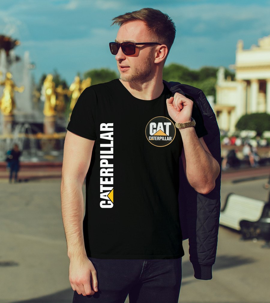 Caterpillar Cat Logo With Triangle T-Shirt