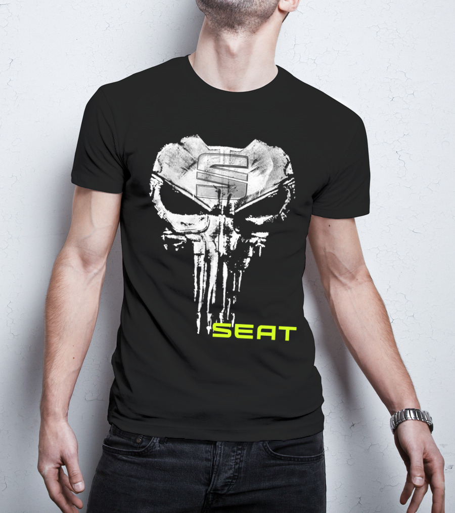 Seat Skull Logo Punisher Style T-Shirt