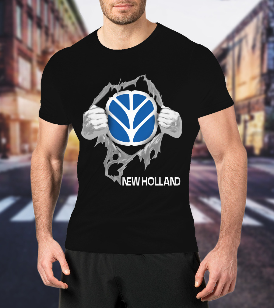 New Holland Tractor Logo Ripped T-Shirt