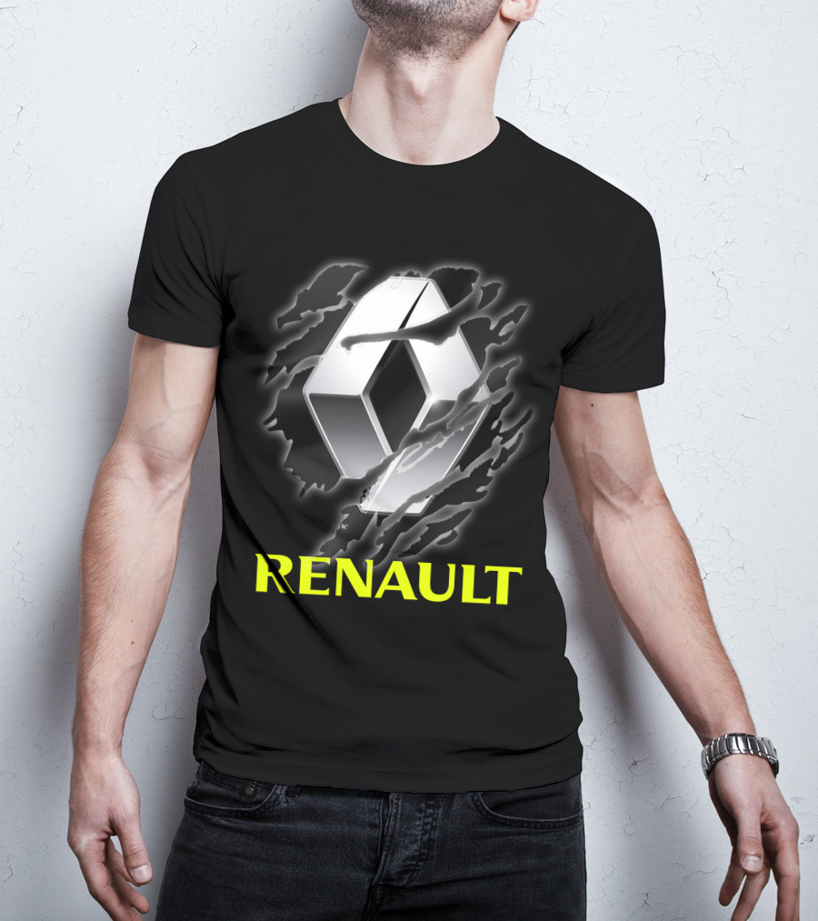 Renault Logo In Dynamic Claw Effect With Dark T-Shirt