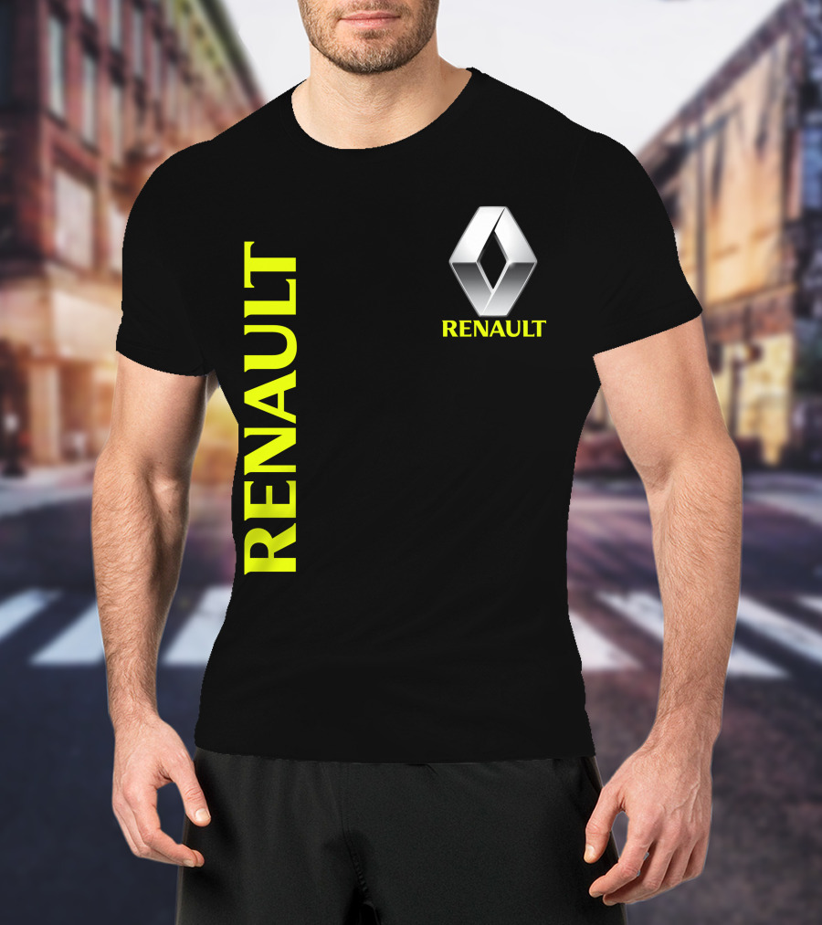 Renault Silver Diamond Logo Black T-Shirt