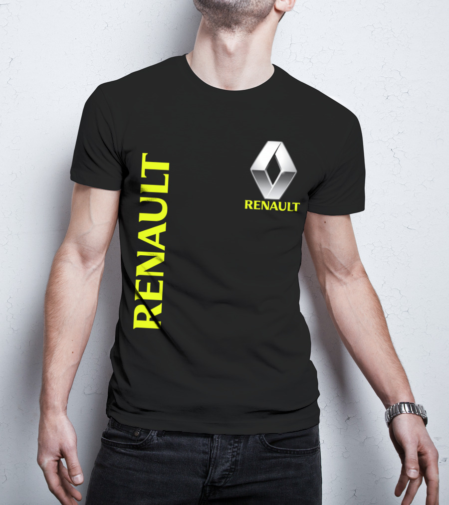 Renault Silver Diamond Logo Black T-Shirt