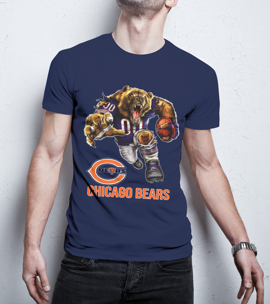 Chicago Bears 00 Roaring Football Beast T-Shirt