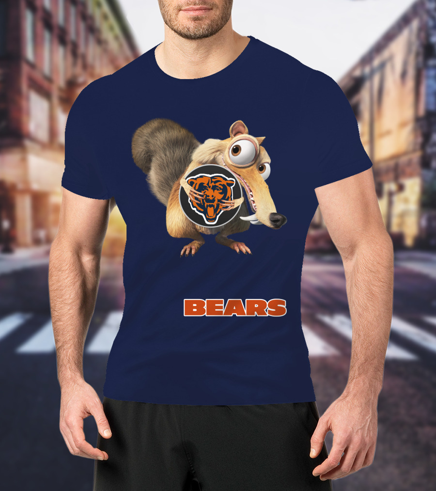 Bears 03 Chicago Football Scrat Character Crossover T-Shirt