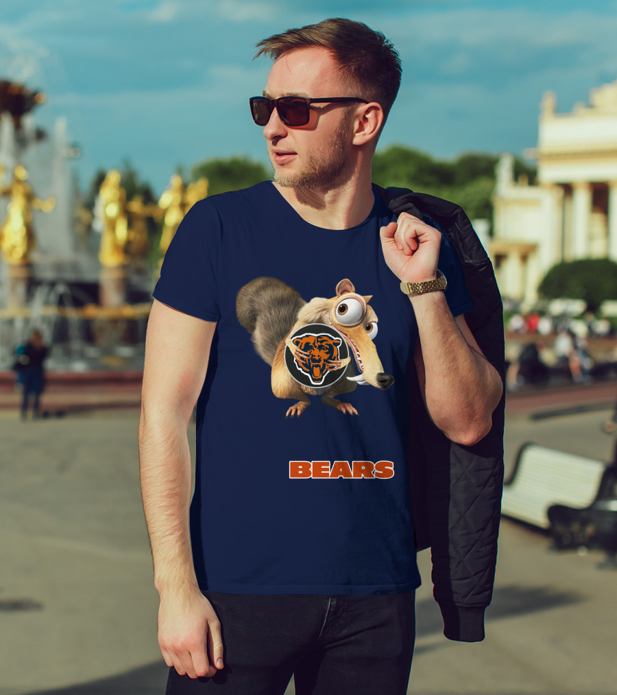Bears 03 Chicago Football Scrat Character Crossover T-Shirt