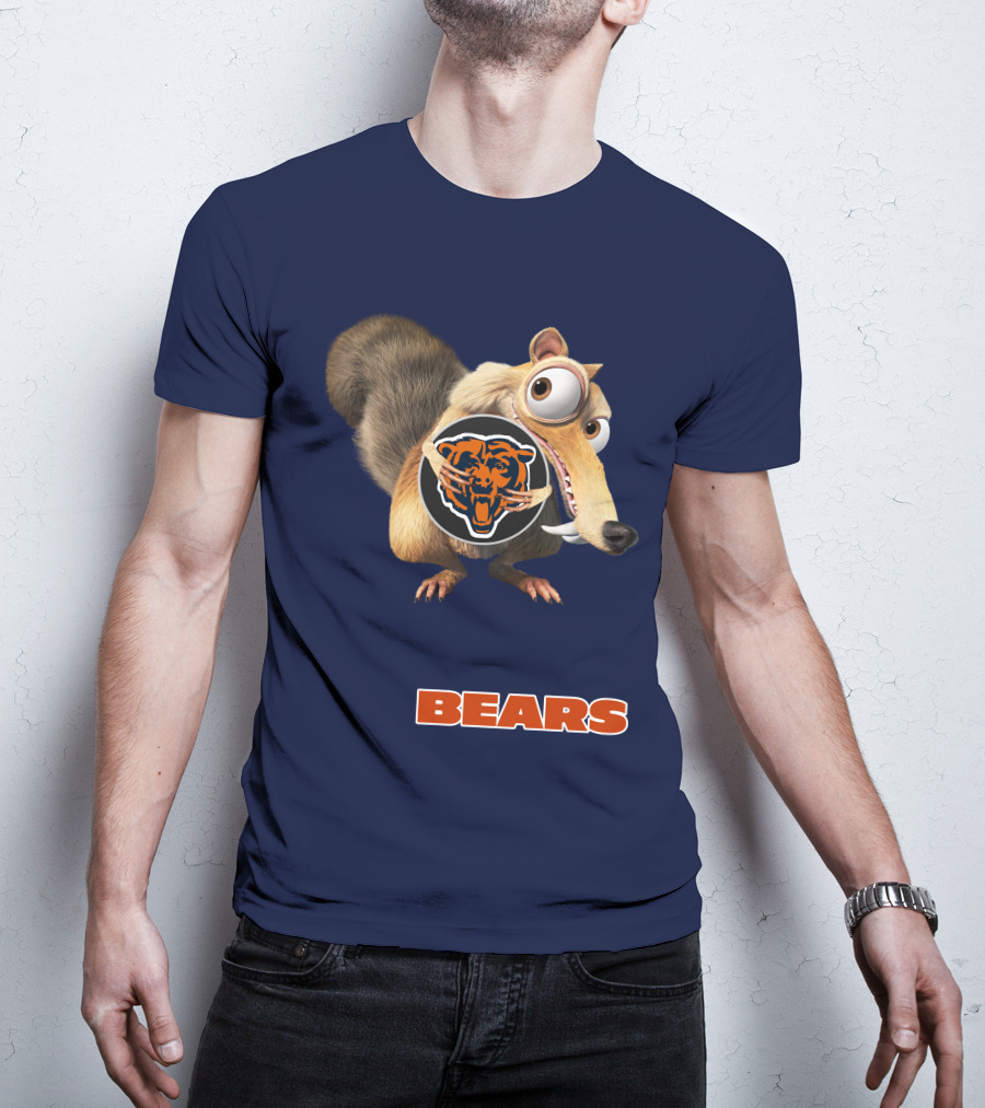Bears 03 Chicago Football Scrat Character Crossover T-Shirt