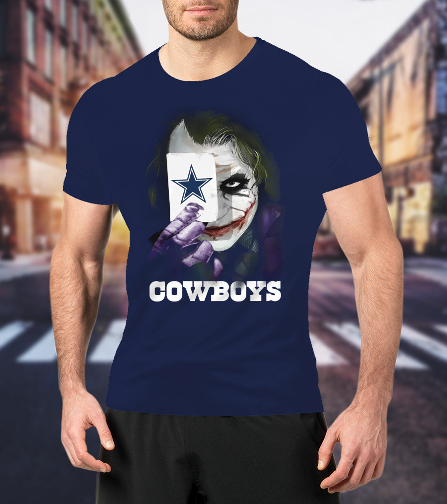 Cowboys Joker Face Playing Card Star Symbol T-Shirt