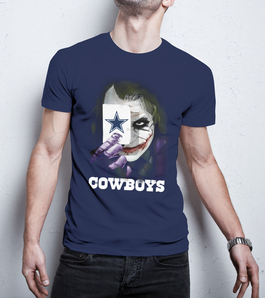 Cowboys Joker Face Playing Card Star Symbol T-Shirt