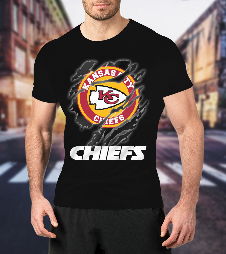 Kansas City Chiefs 08 Chiefs Logo Claw Marks T-Shirt