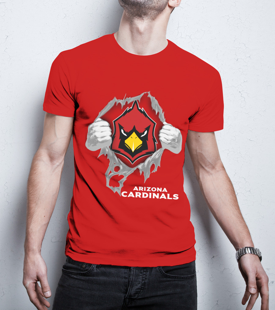Arizona Cardinals Fierce Mascot Display With 06 Football Spirit T-Shirt