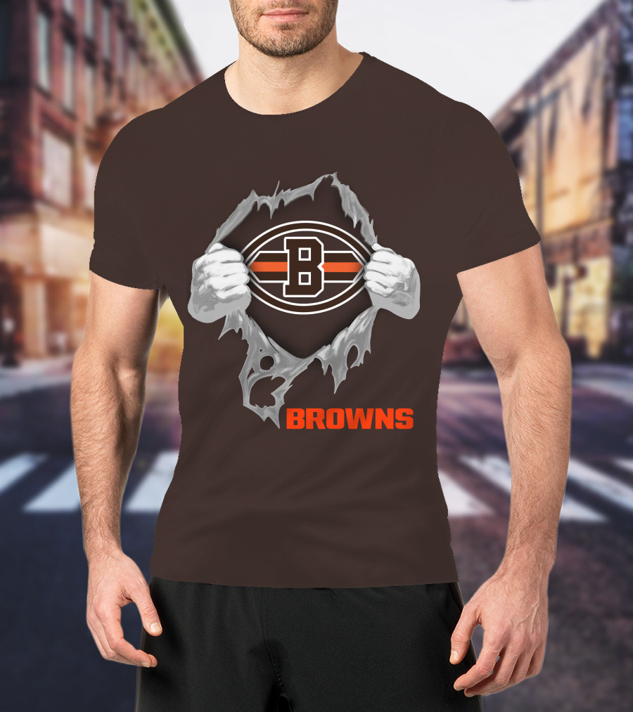 Browns 08 Football Jersey Hands Peeling Effect With B T-Shirt