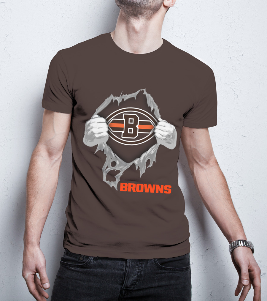 Browns 08 Football Jersey Hands Peeling Effect With B T-Shirt