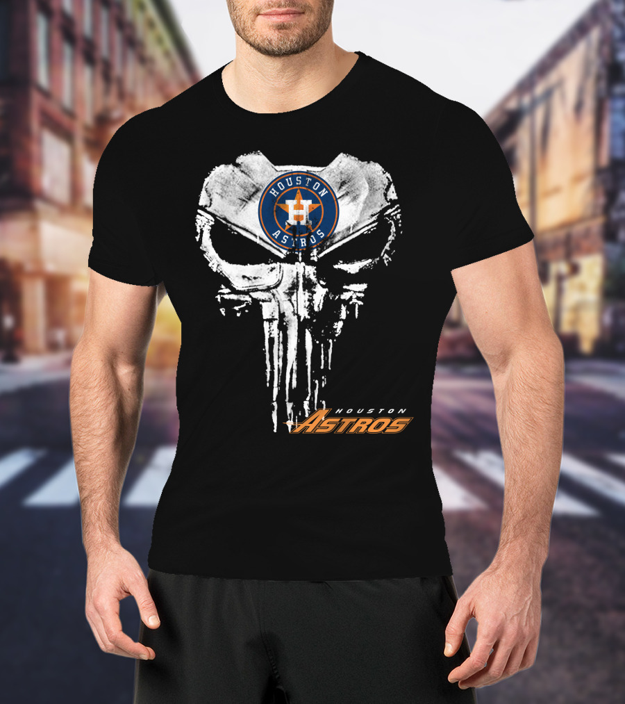 Houston Astros Punisher Skull T-Shirt