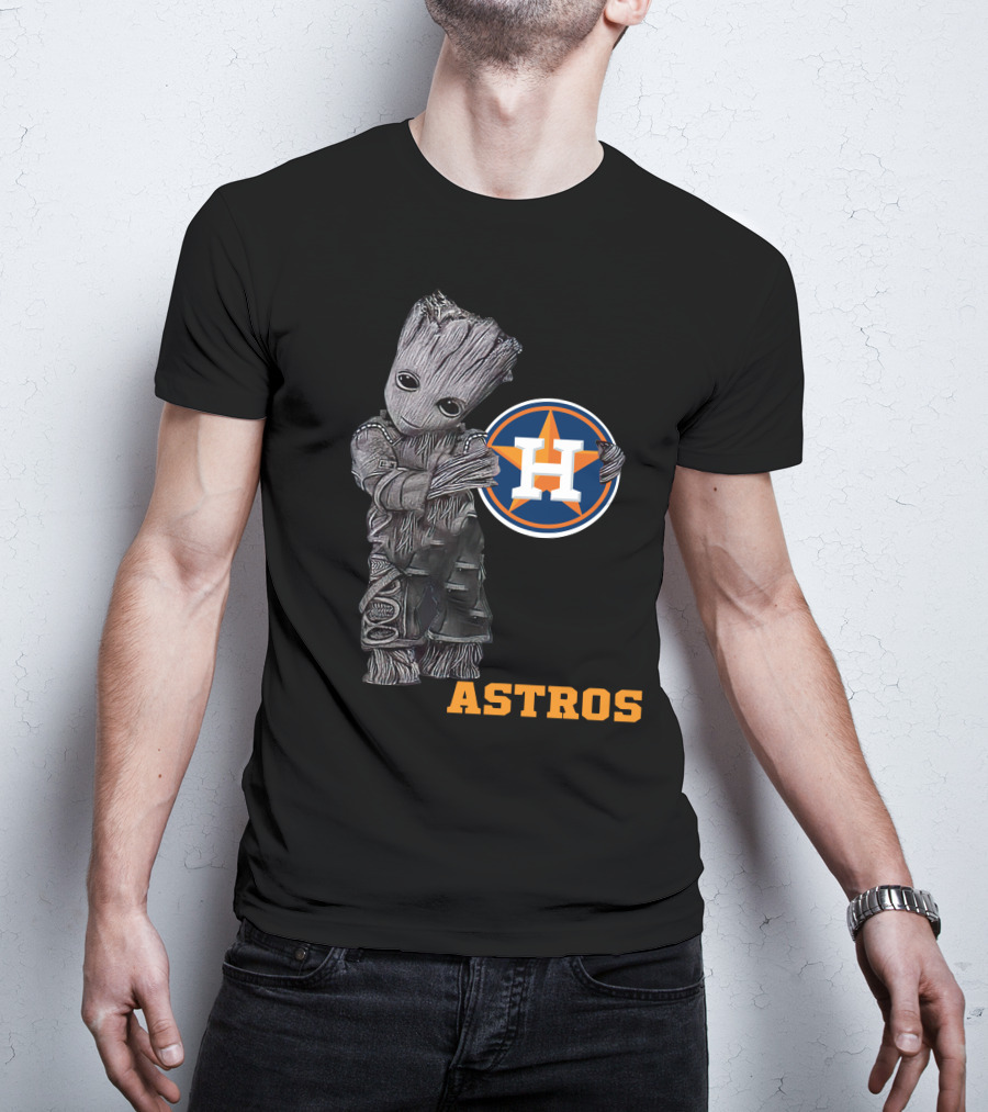 Astros Groot With Houston Baseball T-Shirt