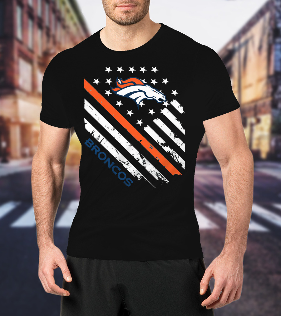 Broncos American Flag Stars Stripes T-Shirt