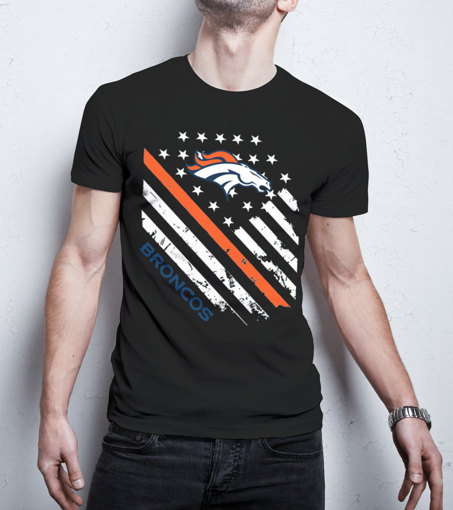 Broncos American Flag Stars Stripes T-Shirt