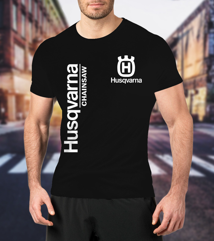 Husqvarna Chainsaw H Logo Vertical Branding T-Shirt