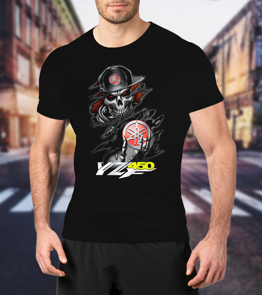 Yfz450 Skull With Yamaha Logo And Cap T-Shirt