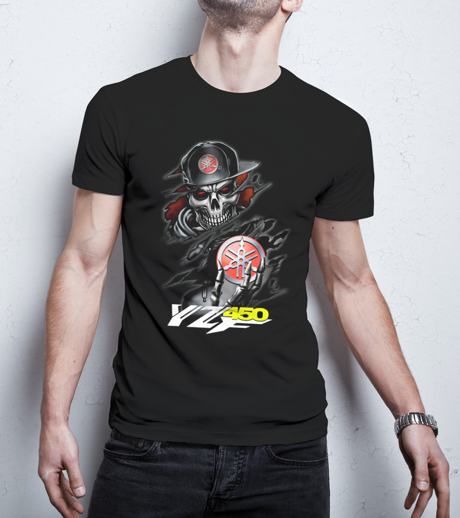 Yfz450 Skull With Yamaha Logo And Cap T-Shirt