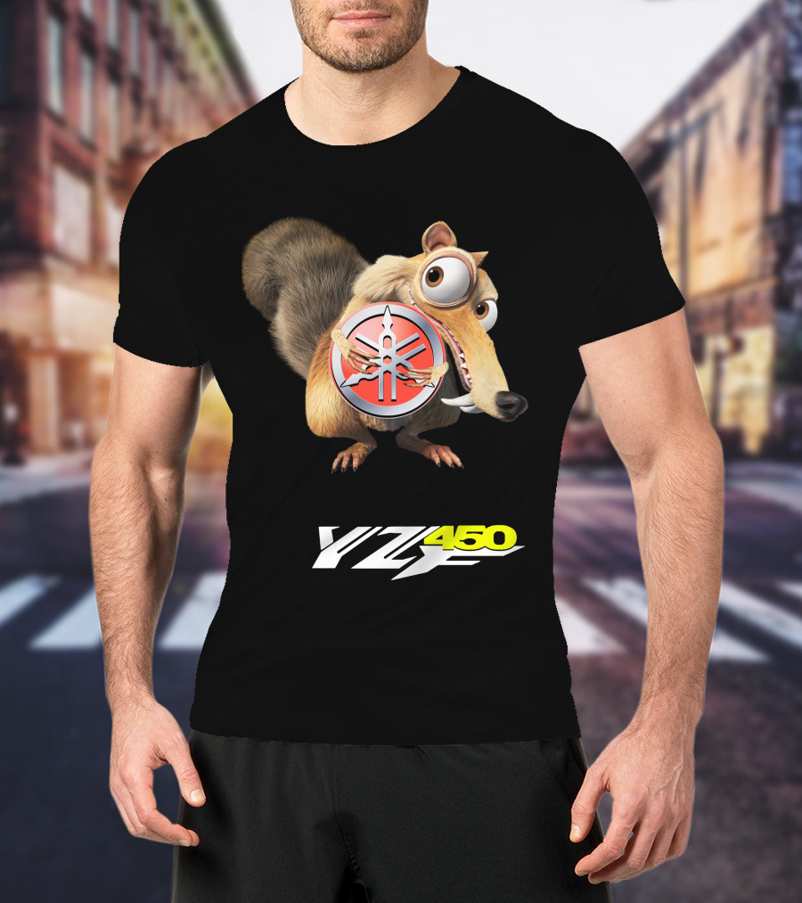 Yamaha Yz450 Featuring Ice Age Scrat And Acorn T-Shirt