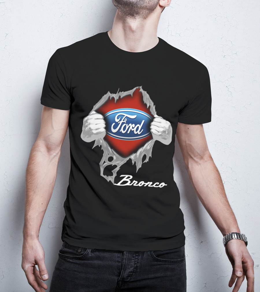 Bronco Ford Emblem Superhero Reveal T-Shirt