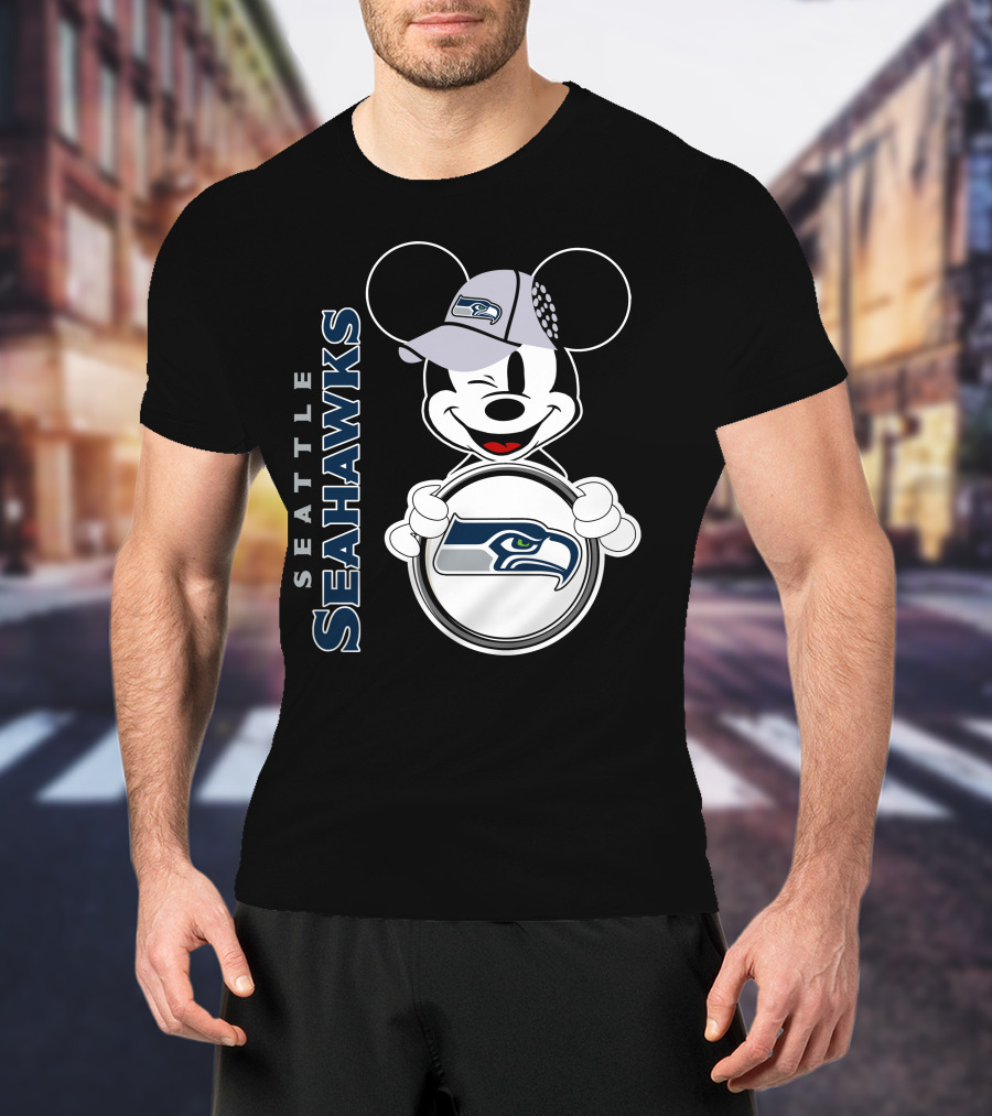 Seattle Seahawks Mickey Mouse Logo 3 T-Shirt