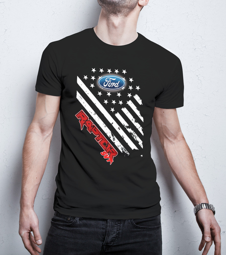 Ford Raptor 21 Usa Flag Stars Stripes T-Shirt