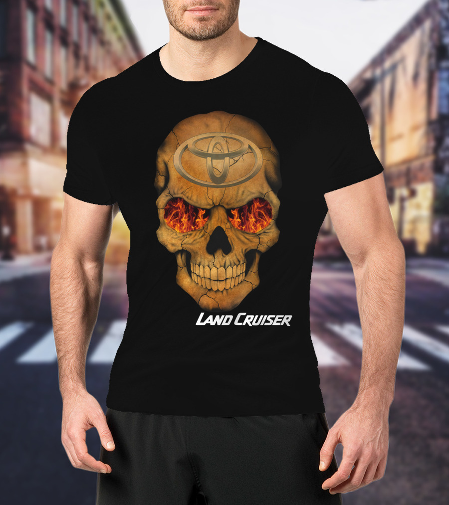 Toyota Land Cruiser Fiery Skull T-Shirt