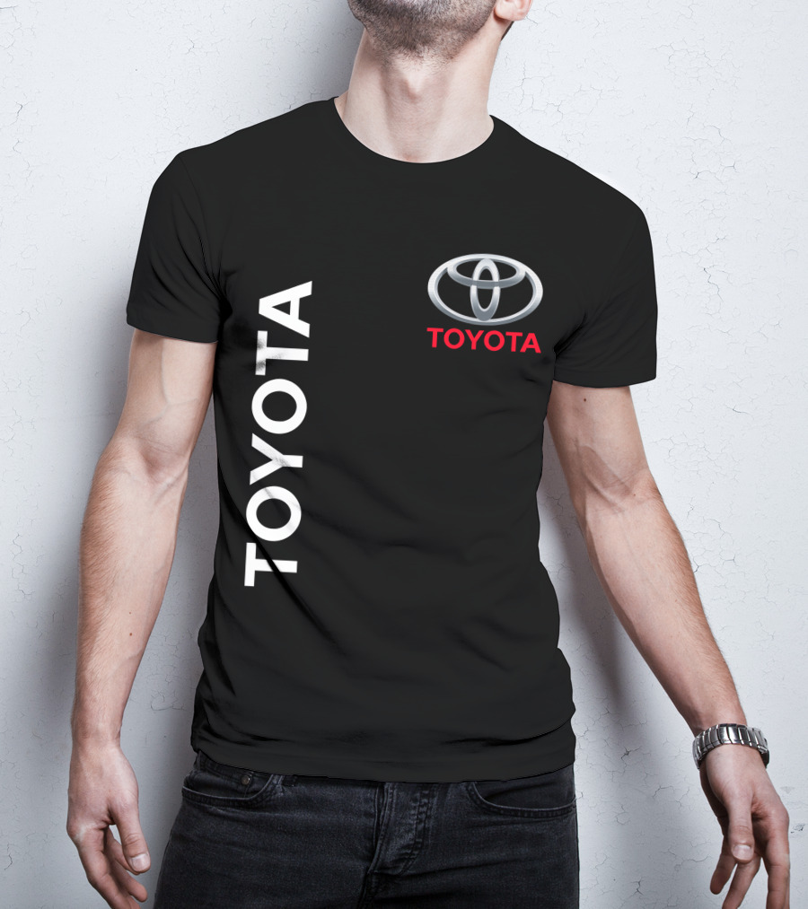 Toyota Logo With White Text Vertical Alignment T-Shirt
