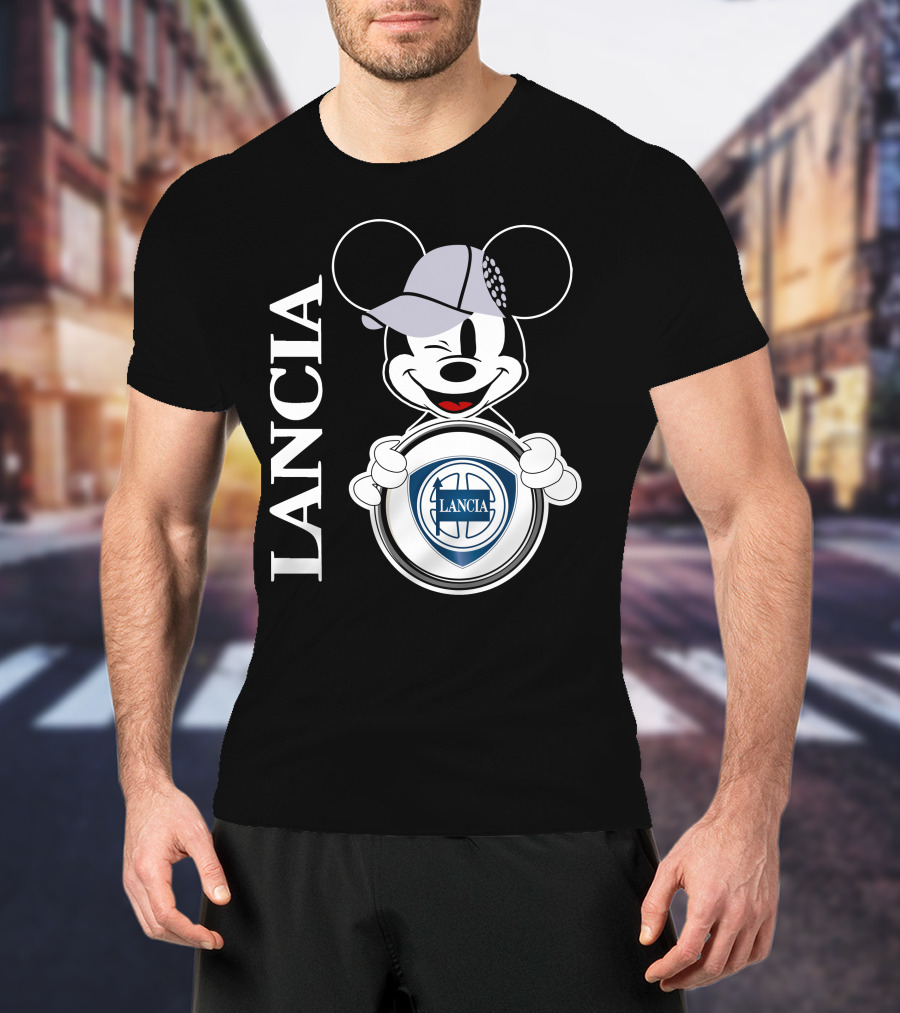 Lancia Mickey Mouse Holding T-Shirt