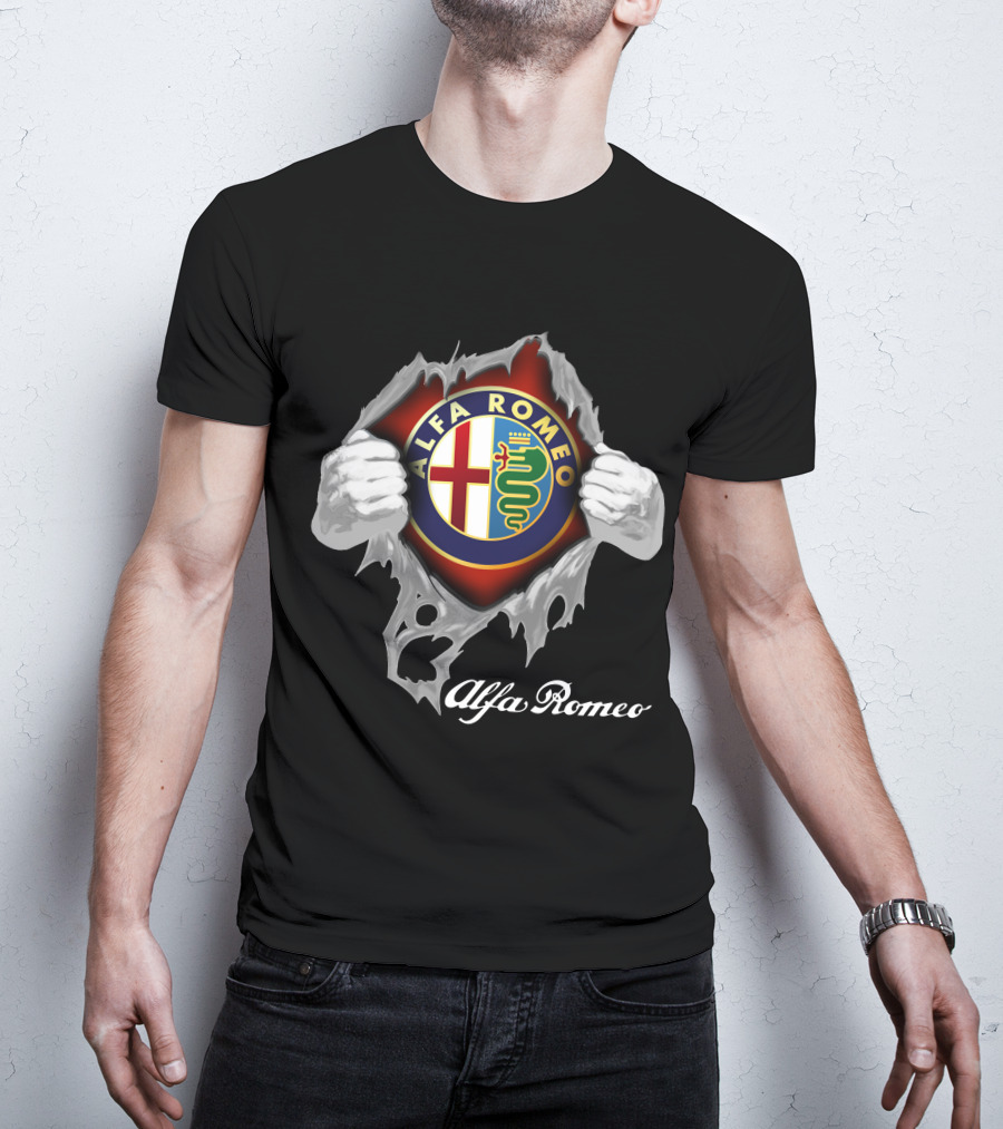 Alfa Romeo Logo With Tearaway Effect T-Shirt