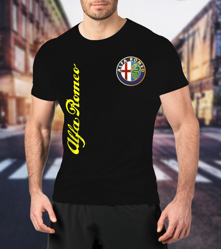 Alfa Romeo Classic Car Logo And Name T-Shirt
