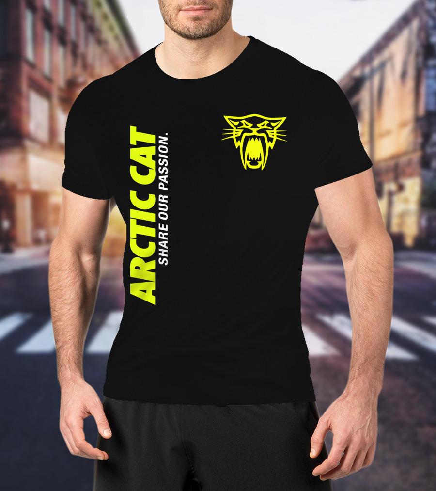 Arctic Cat Share Our Passion Neon Cat T-Shirt