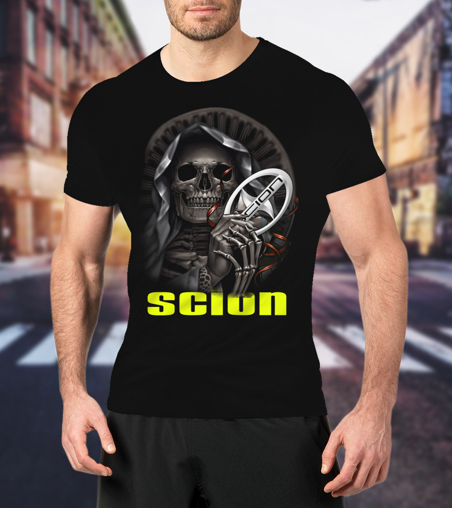 Scion Grim Reaper Skull Holding T-Shirt