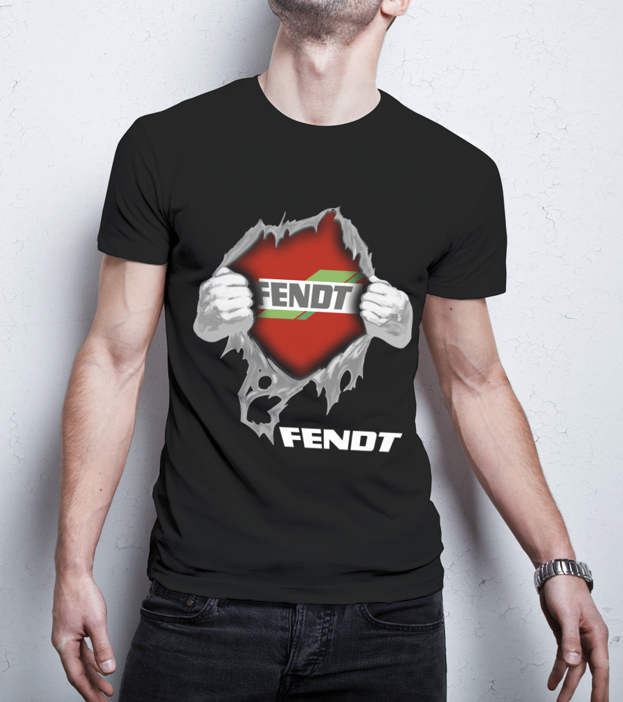 Fendt 11 Tractor Busting Through Farmer Power T-Shirt