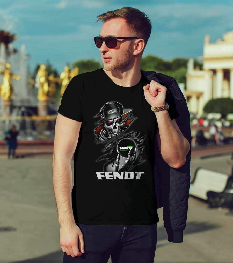 Fendt Skull With Cap And Glove Holding Ball T-Shirt
