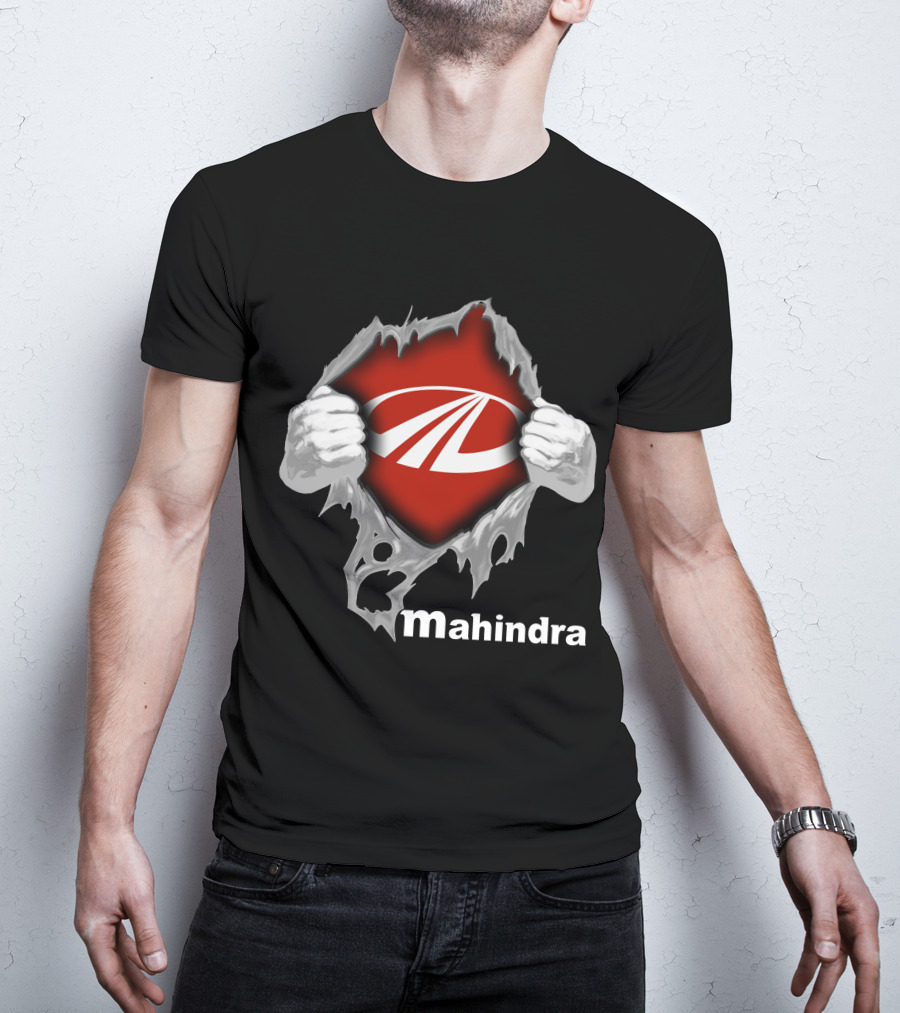 Mahindra Logo With Torn T-Shirt