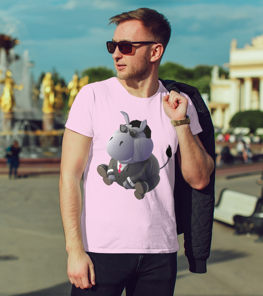 Dunkey Merch Stylish Cartoon Donkey In Suit And Sunglasses T-Shirt