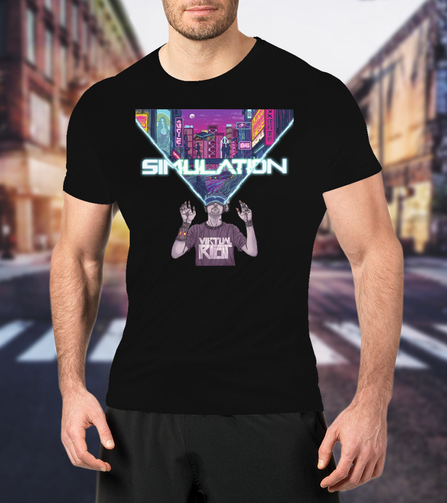 Virtual Riot Simulation Cityscape Experience T-Shirt