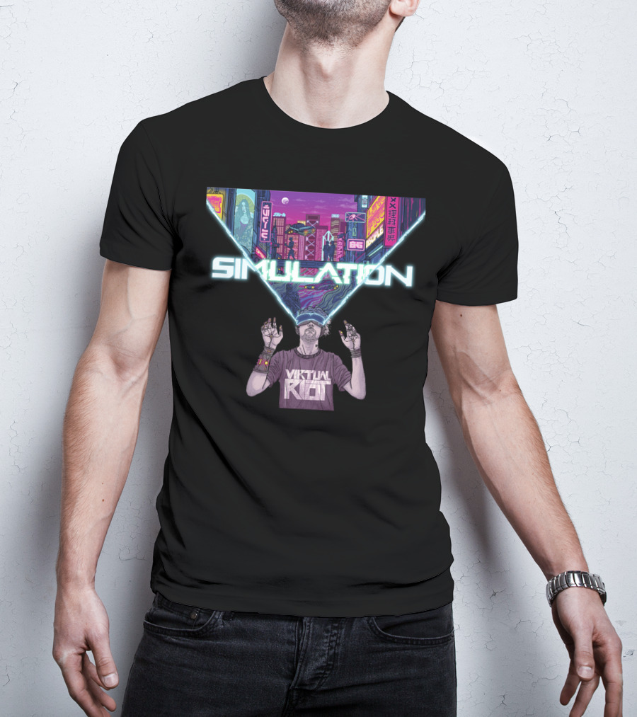 Virtual Riot Simulation Cityscape Experience T-Shirt