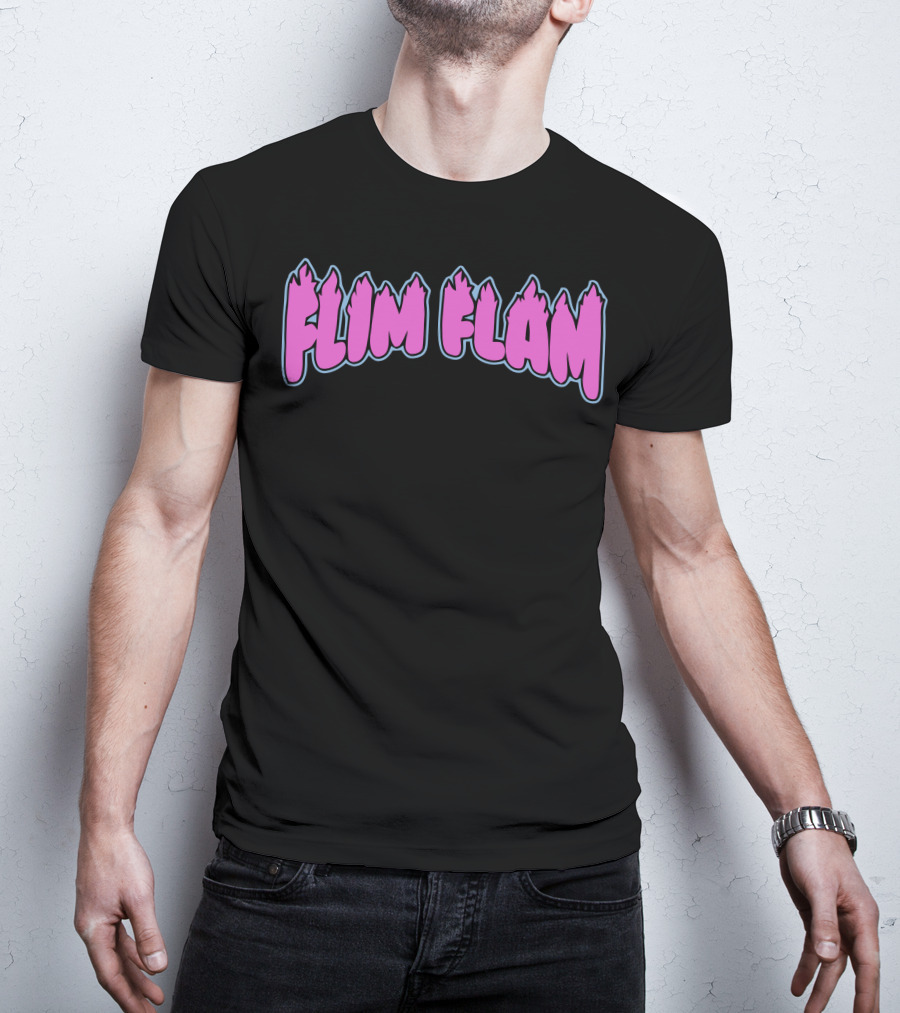 Flim Flam Colorful Flame Font T-Shirt