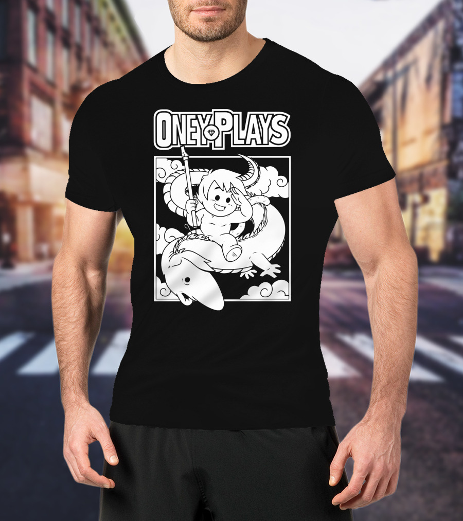 OneyPlays Cartoon Character Riding A Dragon With Spear T-Shirt
