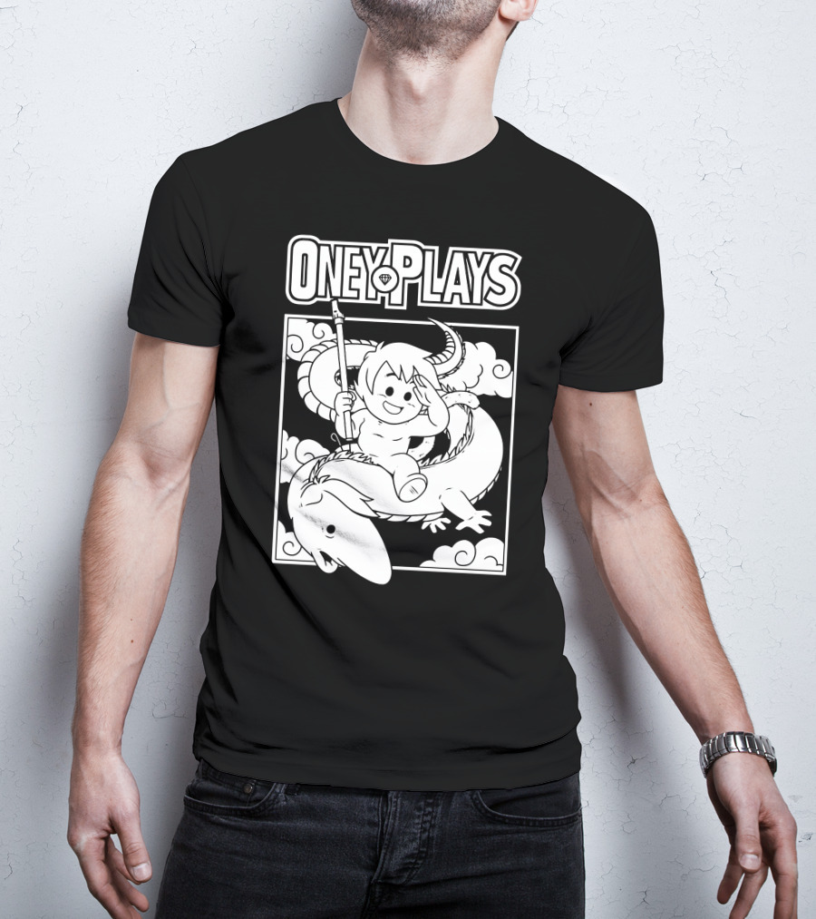 OneyPlays Cartoon Character Riding A Dragon With Spear T-Shirt
