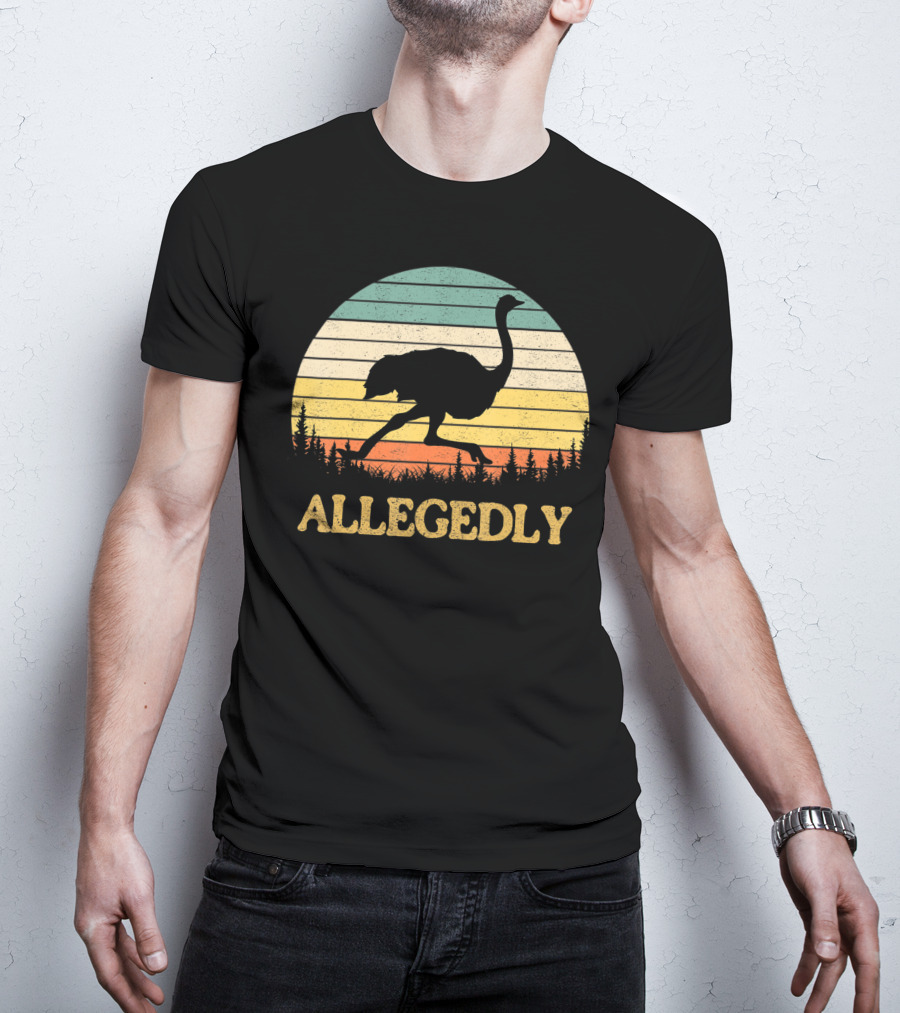 Allegedly Ostrich Flightless Bird Sunset T-Shirt