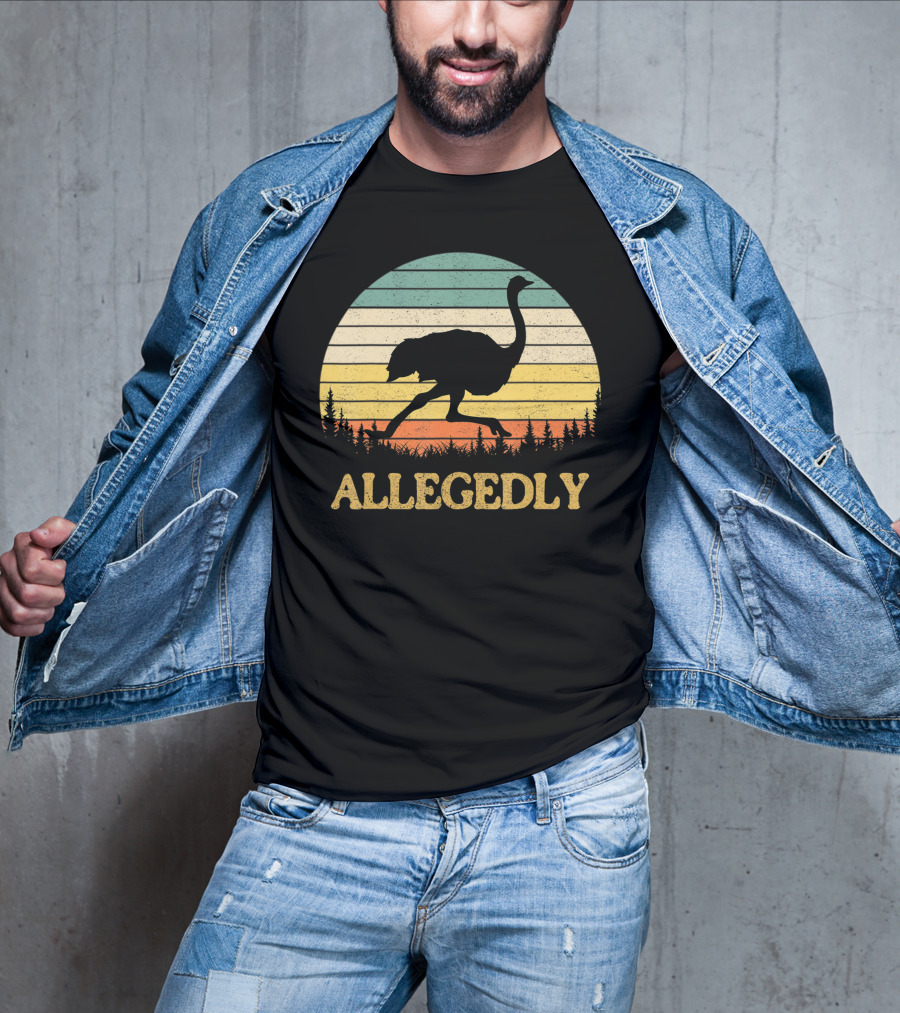 Allegedly Ostrich Flightless Bird Sunset T-Shirt