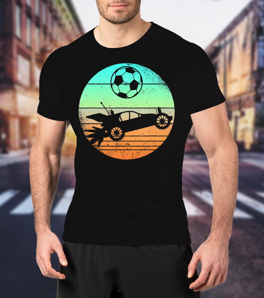 Retro Rocket Soccer Car League Gamer Aesthetic T-Shirt