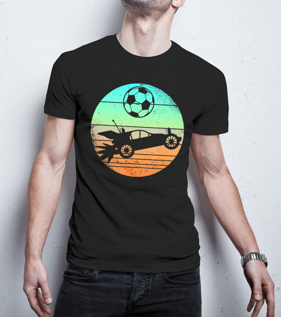 Retro Rocket Soccer Car League Gamer Aesthetic T-Shirt