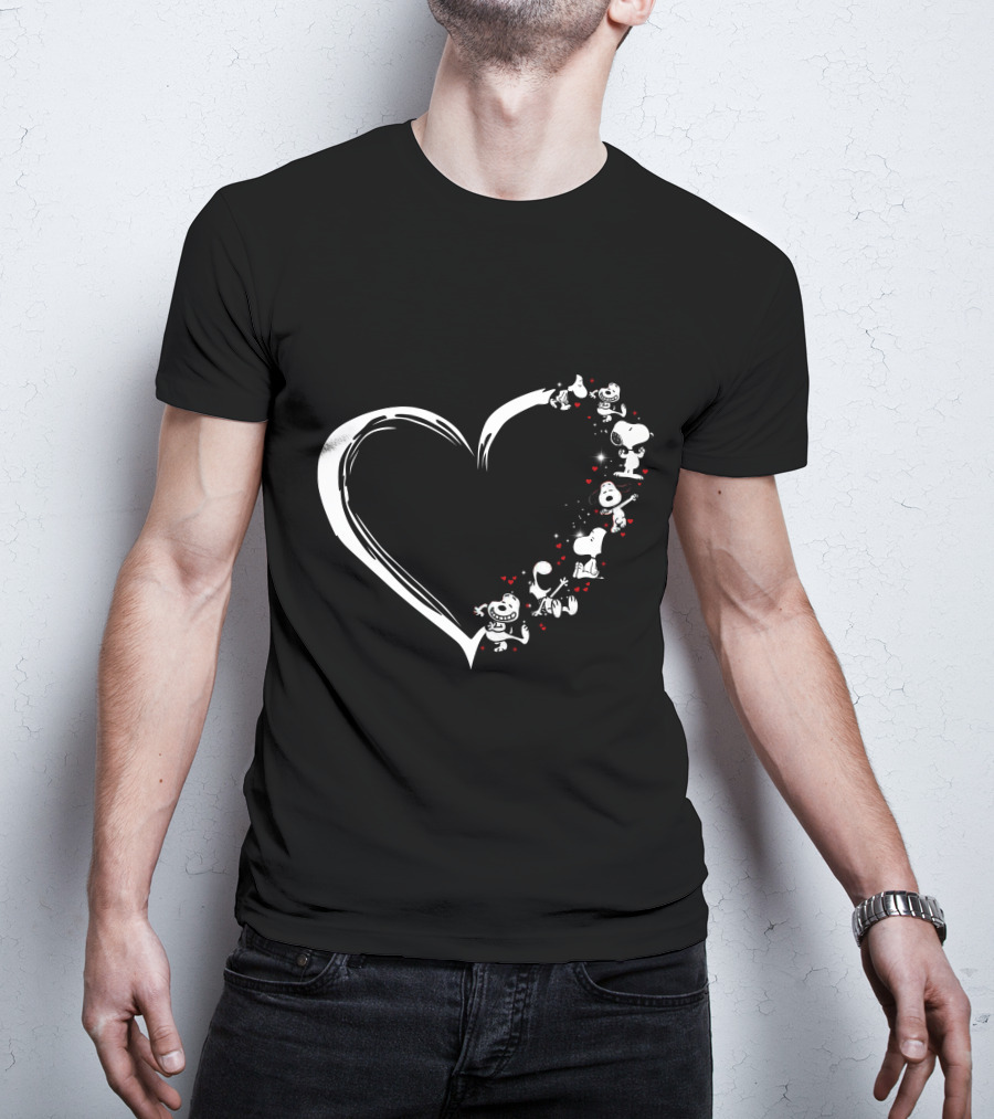 Heartsnop Peanuts Snoopy Heart Shape Love T-Shirt