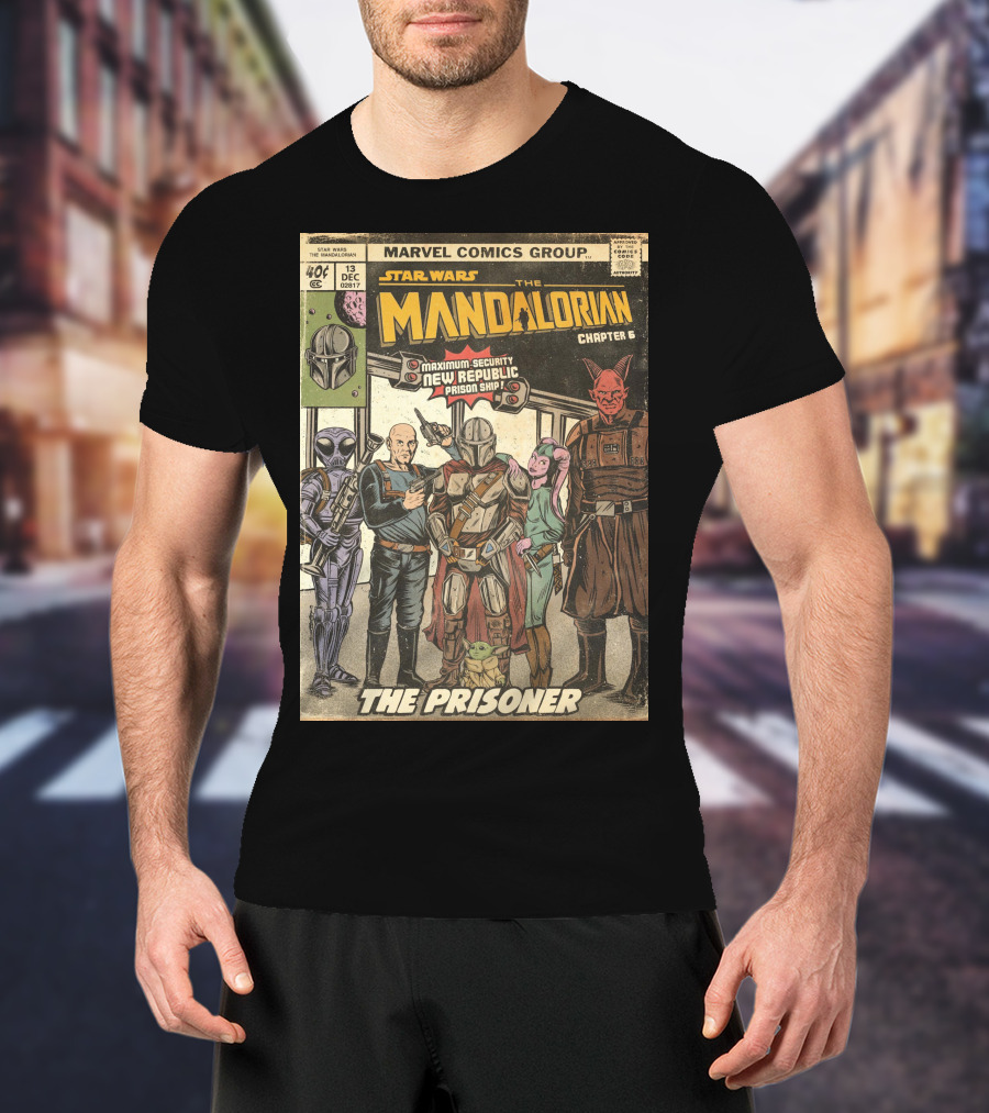 Star Wars The Mandalorian Chapter 6 Marvel Comics Group The Prisoner Maximum-Security New Republic Prison Ship T-Shirt